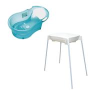 Pack baignoire 0-6 mois avec transat intégré + support de baignoire - turquoise