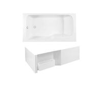 Pack baignoire bain douche 160 x 85 Malice version gauche + tablier bain douche Malice + boite pour tablier