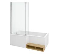 Jacob Delafon Pack Baignoire Bain Douche 160 x 90 Neo Version Gauche + Tablier + Pare Bain chromé