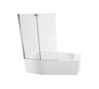 Pack baignoire bain douche 170 x 90 Bastille vidage à gauche blanc mat + tablier en angle + pare-bain chromé