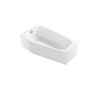 Pack baignoire bain douche 170 x 90 Bastille vidage à gauche blanc mat + tablier en niche