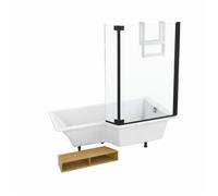 Pack baignoire bain douche 170 x 90 JACOB DELAFON Neo version droite + pare bain noir mat