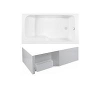 Pack baignoire bain douche 170 x 90 Malice + tablier bain douche Malice version droite + boite pour tablier