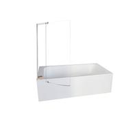 Pack baignoire bain douche 170 x 90 Malice version gauche + tablier en angle + pare bain + étagère pour pare bain
