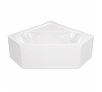 Pack Baignoire d'angle 140x140x54 cm avec Tablier recoupable - Blanc Brillant - MARINA
