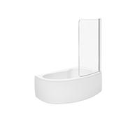 Pack baignoire d'angle 150 x 100 cm Micromega Duo version droite + tablier de baignoire + pare bain