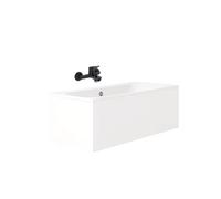 Pack baignoire droite 180 x 80 Elise + mitigeur bain douche noir mat + vidage noir