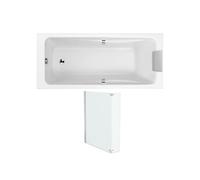 Pack baignoire droite 180 X 80 Odéon Up + pare bain 2 volets chromé