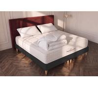 Pack Balmoral 160 x 200 cm Matelas + double sommier Noir 80x200 cm + 2 oreillers de mmoire de forme 60x40 cm + 1 couette 250 grammes 260x240 cm - 24cm - Mmoire de forme - Enveloppant - Sommier Tapissi