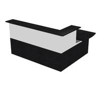 Pack Banque d'accueil Ola - Angle 90° + Module haut L.120 cm + Module haut L.80 cm + Module bas L.80 cm - Noir / Blanc