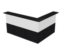 Pack Banque d'accueil Ola - Angle 90° + Module haut L.120 cm + Module haut L.80 cm - Noir / Blanc.