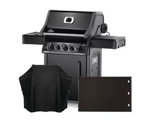 Pack Barbecue à gaz Napoleon Rogue 425 Réchaud + Rôtissoire + Housse et Plancha