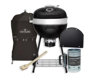 Pack Barbecue Charbon Napoleon Kettle Pro Phantom + Housse + Cheminée + Brosse