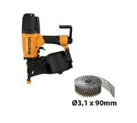 Pack Bardage Cloueur à rouleaux N75C-2-E + 2700 pointes Ø3,1x90mm INOX BOSTITCH