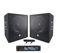 pack basse complet 1000W 2 sub woofer 15 pouces avec ampli BMS-1000 et câblages