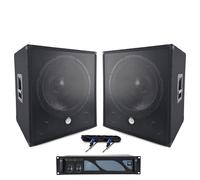 pack basse complet 1000W 2 sub woofer 15 pouces avec ampli BMS-1000 et câblages