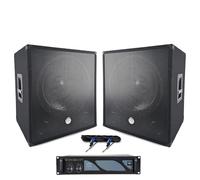 Pack Basse Complet 1000W 2 sub woofer 15 Pouces avec ampli BMS-1000 et câblages