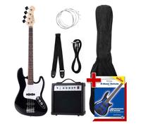 Pack Basse Electrique Guitare Jazz Bass JB-Style Set Amplificateur Housse Noir