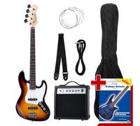 Pack Basse Electrique Guitare Jazz Bass Set Amplificateur Combo Housse Sunburst