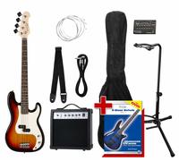 Pack Basse Electrique Guitare PB-Style Set Amplificateur Housse Support Sunburst