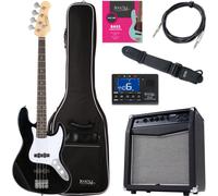 Pack Basse Electrique Jazz Bass E-Bass avec Housse Amplificateur Câble Noir
