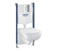 Pack Bâti support 5 en 1 - GROHE - Blanc - 1.13 m - Céramique - Cuvette + abattant + plaque de commande + supports muraux
