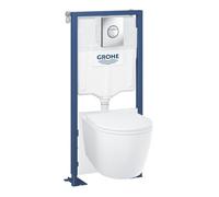 Pack Bâti support 5 en 1 - GROHE - Blanc - 1.13 m - Céramique - Plaque de commande + supports muraux + isolation + pipe coudée