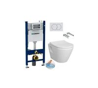 pack bati-support duofix 112cm + wc sans bride vitra integra + abattant softclose + plaque blanche
