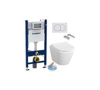 pack bati-support duofix 112cm + wc sans bride vitra integra + abattant softclose + plaque blanche