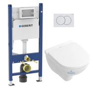 Pack bâti-support Duofix + Plaque de commande + Fixations murales + Cuvette suspendue + Abattant (O.NOVO49GEB3)