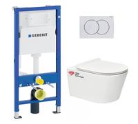 Pack Bati-support Geberit 112cm + WC sans bride Swiss Aqua Technologies Brevis + Abattant ultra-fin (BREVISGEB1)