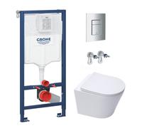 Pack Bâti-support Rapid SL + WC sans bride SAT + Abattant softclose + Plaque Chrome + Brosse de toilette OFFERTE