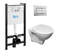 Pack Bâti-support Roca Active + WC suspendu Jika Neo + plaque chrome mat (RocaActiveS-LinePro-2)