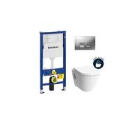 pack bâti-support up100 + plaque delta50 + cuvette vitra avec bride s50 + abattant softclose (s50geb2)