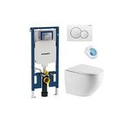 Pack bâti-support UP720 + WC sans bride SAT + abattant SoftClose + plaque Geberit blanche (SLIM-FusionTQ-B)