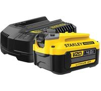 Pack batterie 18V 4 Ah + chargeur 2A - Stanley Fatmax - Compatible avec la gamme STANLEY FATMAX V20 - SFMCB14M1-QW