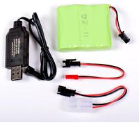Pack Batterie Ni-Mh 4,8 V 2 400 Mah 58X52X15 Mm Avec Câble De Charge Usb Et Connecteur Fiche Sm 2P Ket Jst E3E2