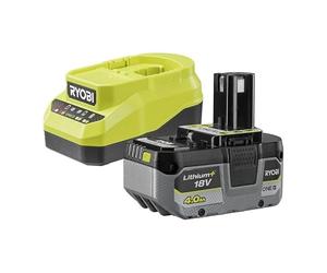 Pack Batterie RYOBI 18V One+ 4,0Ah LithiumPlus - 1 Chargeur Rapide 2.0Ah RC18120A-140X