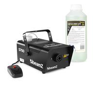Pack BeamZ S700 Pack - Machine à Fumée 700 W + 1 L de Liquide Inclus - Télécommande & Support | Effets Fumée Intenses pour DJ, Bars, Mariages & Soirées
