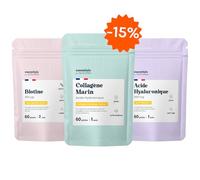 Pack Beauté - Collagène Marin, Biotine & Acide Hyaluronique - Hydratation de la Peau, Anti-Rides, Pousse & Fortification des Cheveux - Essentials by Novoma