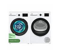 Pack BEKO Lave-linge frontal 9kg + Sèche-linge Pompe à Chaleur 8 kg - Promo