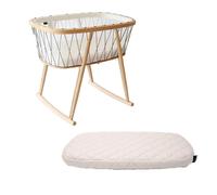 Pack berceau à bascule Kumi Mesh avec lacet couleur au choix + matelas