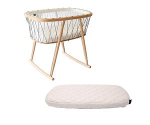 Pack berceau à bascule Kumi Mesh avec lacet couleur au choix + matelas