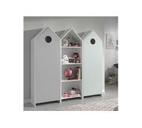 Pack Bibliothèque + 2 Armoires Verte et Grise - HAVRE -