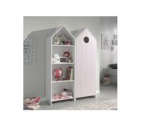 Pack Bibliothèque + Armoire 1 Porte Rose - HAVRE -