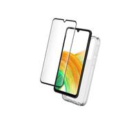Protection Pack - Coque de protection pour téléphone portable - polyuréthanne thermoplastique (TPU) - transparent - avec protection d'écran en verre