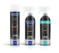 Pack Bike on Wax Shining Ride: SpROCKET Foam Ride & Shine & CleanALL Grit Stopper, Nettoyant Dégraissant et Poli, Mousse de Nettoyage Concentrée et Spray de Polissage, Élimine les Grosses Saletés
