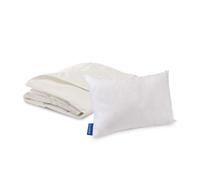 Pack Bio Bébé Couette 75x120cm + Oreiller bébé 40x60cm moelleux - Coton issu de l'agriculture biologique certifié GOTS - BLEU CALIN