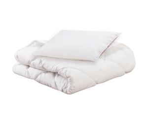 Pack bio Couette 100x140cm + oreiller 40x60cm - MON P'TIT DODO - Chaude - 100% Polyester Fibre creuse siliconée - 1 personne -