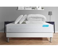 Pack BIOCARE 140x200 Mousse a memoire de forme BIO 5 zones Maxi epaisseur + Couette + 2 oreillers